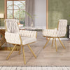 Dining Chair Velvet Padded Seat 360°Swivel Armchair Accent Chair with Metal Legs