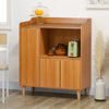 3 Doors Storage Cabinet Wooden Cupboard Buffet Sideboard With 4 Tiers Shelves