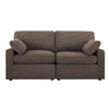 Dusk Cairo Chocolate Linen Feather Filled 2 Seater Sofa RRP l