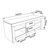 Black TV Unit Cabinet Stand With LED Light & Drawers 130cm High Gloss Doors