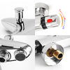 Chrome Bathroom Thermostatic Bath Shower Mixer Taps Deck Mounted Valve Bar Tap