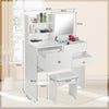 Dressing Table with Mirror and Chair Vanity Table with 3 Drawers and Shelves Ljn