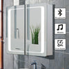 Smart Bluetooth Connected Mirrored Cabinet Bathroom Wall Mirror with LED Lights