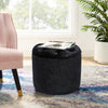 Crushed Velvet Pouffe Footstool Chairs Diamante Dressing Table Foot Stools Black