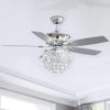 52"Crystal Ceiling Fan Chandelier LED Lights 5 Blades 3 Speed w/Remote Control
