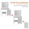LED Light Vanity Dressing Table Set Bedroom Makeup Desk With Mirror Drawer Stool