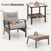 5 Pieces Wicker Patio Furniture Patio Conversation Bistro Set