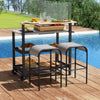 Outdoor Grill Cart Pizza Oven Stand with Flip-up Table & Trash Bag Holder