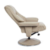 The Denver Swivel Recliner Chair & Footstool - Genuine Leather - Pebble
