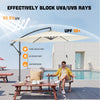 10FT 6 Rib Banana Parasol Sun Shade Patio Hanging Umbrella Cantilever Garden Ypv