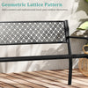 Outdoor Loveseat Chair Metal Patio Bench with Armrests-Black