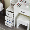 Dressing Table Mirror & LED Light Stool Makeup Vanity Set Desk Organizer Dresser