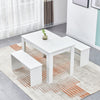 Modern 3Pcs Dining Bench Set Table+ 2 Bench Dining Room Kitchen for Small Space