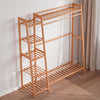 Heavy Duty Wooden Clothes Rail Rack Garment Hanging Stand Corner Open Wardrobe