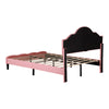 Double Upholstered Bed Frame 135x190 cm with Adjustable Button-Tufted Headboard