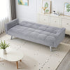 3 Seater Click Clack Sofa Bed Upholstered Fabric Recliner Settee Couch w/Pillows