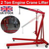 2 Ton Tonne Garage Folding Hydraulic Engine Crane Hoist Lift Stand w/ Wheels Red