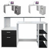 Computer Desk PC Table L-shaped Corner w/Shelves/Drawers Workstation Home Office