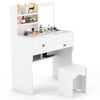 Dressing Table With Drawers Mirror Stool Set Makeup Desk Vanity Table Pfeazqpnax