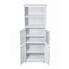 Tall Bathroom Cabinet 6 Shelves Wooden Tall Slim Storage Shelving Cupboard UK
