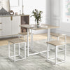 5-Piece Dining Table Set Metal Frame Kitchen Table and 4 Stools Space Saving