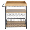 3 Tier Kitchen Trolley Wheeled Rolling Cart Wine Bottle Storage Rack With Handle