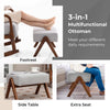 Modern Rocking Chair Upholstered Fabric Rocker Glider Chair with Ottoman