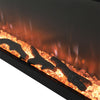 50" Electric Wall Fire Glass 3 Sided Panoramic Inset/Mantel Fireplace LED Flames