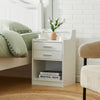 LED Bedside Table with Charging Station Side Table End Table Bedside Cupboard