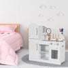 Kids Wooden Kitchen Playset Pretend Play Toy Cooking Role w/Cookware Accessorie
