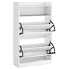 Freestanding Wooden Shoe Rack with Open Storage-White