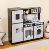 Chef Pretend Play Toy Kids Kitchen Playset w/Water Dispenser-Black