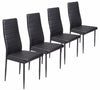 3 sizes Black Glass Dining Table and 4/ 6 Faux Leather Chairs Set Home Furniture