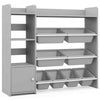 Kids Bookshelf Toy Storage Organizer w/ 8 Storage Boxes-Grey