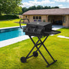 Garden Barbecue Smoker Burner Charcoal Grill Thermometer Outdoor Cooking Folding