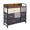 7-Drawer Dresser Fabric Chest of Drawers 3-Tier Organizer Bedroom Storage Unit