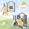 Large 4 in 1 Toddler Slide Climber & Swing Set with Basketball Hoop for Children