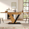 Extendable Dining Table Kitchen Table with MDF Top, Metal Legs 120-160x75x75.5cm