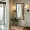 Vintage Rectangular Wall Mirror Metal Frame Slim Home Bedroom Bedside Hanging