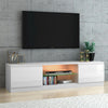 Modern 160cm TV Unit Cabinet Stand High Gloss Doors & Matt Dody with LED Lights