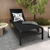 Heavy-Duty Patio Recliner W/ 6-Level Backrest & Breathable Fabric-Black