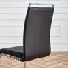 Dining Chairs Set of 4 Black PU Cantilever Chairs with High Back and Chrome Legs