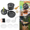 Portable Camping Cookware Set Hiking Outdoor Travel Cooking Pot Pan Saucepan Kit