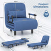 Sleeper Chair with 5-Position Adjustable Backrest & Lumbar Pillow BLue