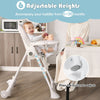 Adjustable Toddlers High Dining Chair Foldable Baby Highchair w/Double Trays