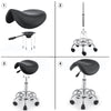 Saddle Rolling Salon Stool Hydraulic Lift Swivel Barber Tattoo Chair White Black
