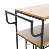 3 Tier Metal Frame Wood Top Storage Rack Kitchen Storage Dining Cart UK