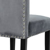 Grey Dining Chairs with Silver Knocker Velvet Dining Room Chair Table Furniture