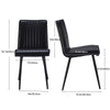 2x Black Dining Chairs Faux Leather High Back Armless Dinging Room Line Design