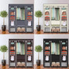 FABRIC CANVAS WARDROBE WITH HANGING RAIL SHELF CLOTHES STORAGE CUPBOARD